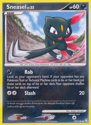 Sneasel (120/146) [Diamond & Pearl: Legends Awakened] Reverse Holofoil