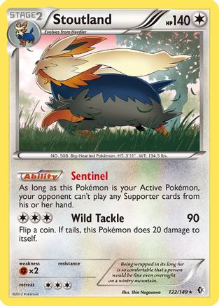 Stoutland (122/149) [Black & White: Boundaries Crossed] Reverse Holofoil