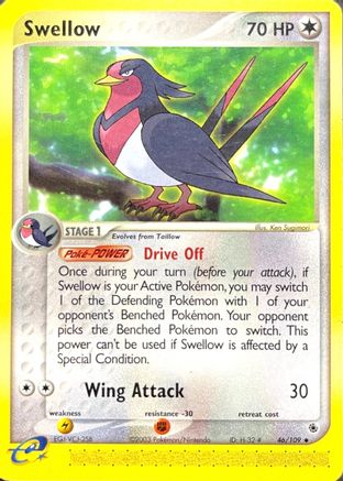 Swellow (46/109) [EX: Ruby & Sapphire] Reverse Holofoil