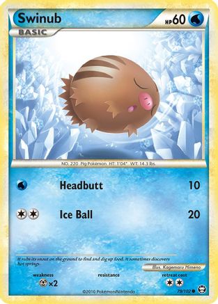 Swinub (79/102) [HeartGold & SoulSilver: Triumphant] Reverse Holofoil