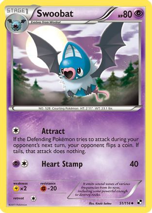 Swoobat (51/114) [Black & White: Base Set] Reverse Holofoil