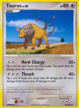 Tauros (74/146) [Diamond & Pearl: Legends Awakened] Reverse Holofoil