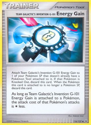 Team Galactic's Invention G-101 Energy Gain (116/127) [Platinum: Base Set] Reverse Holofoil