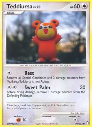 Teddiursa (105/123) [Diamond & Pearl: Mysterious Treasures] Reverse Holofoil