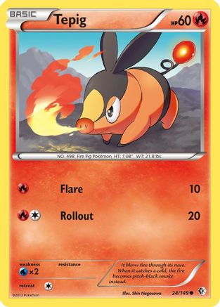Tepig (24/149) [Black & White: Boundaries Crossed] Reverse Holofoil