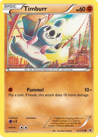 Timburr (62/101) [Black & White: Noble Victories] Reverse Holofoil