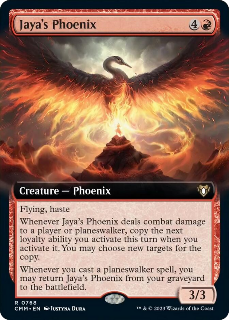 Jaya's Phoenix (Extended Art) [Commander Masters] Foil