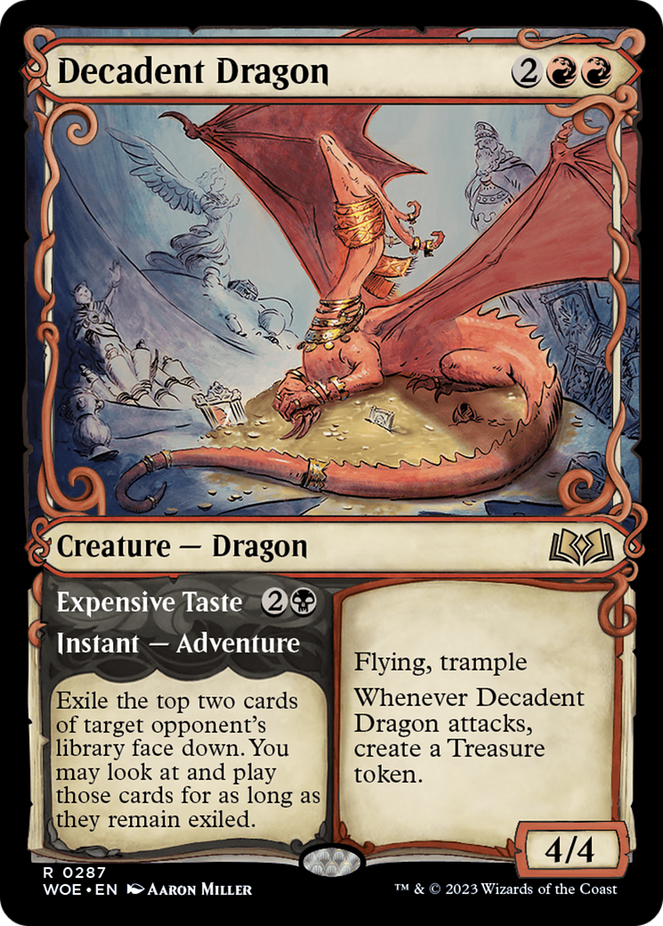 Decadent Dragon // Expensive Taste  [Wilds of Eldraine]: (Showcase) Foil