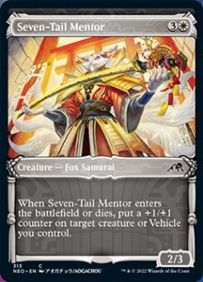 Seven-Tail Mentor (Showcase Samurai) [Kamigawa: Neon Dynasty] Foil