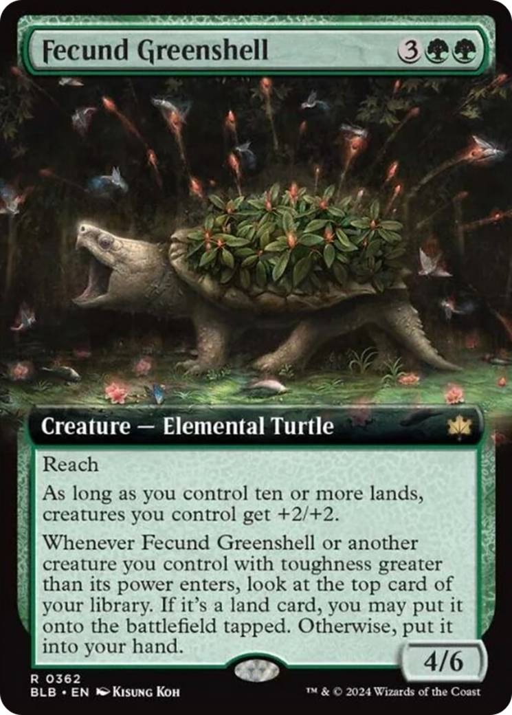 Fecund Greenshell (Extended Art) [Bloomburrow] Foil