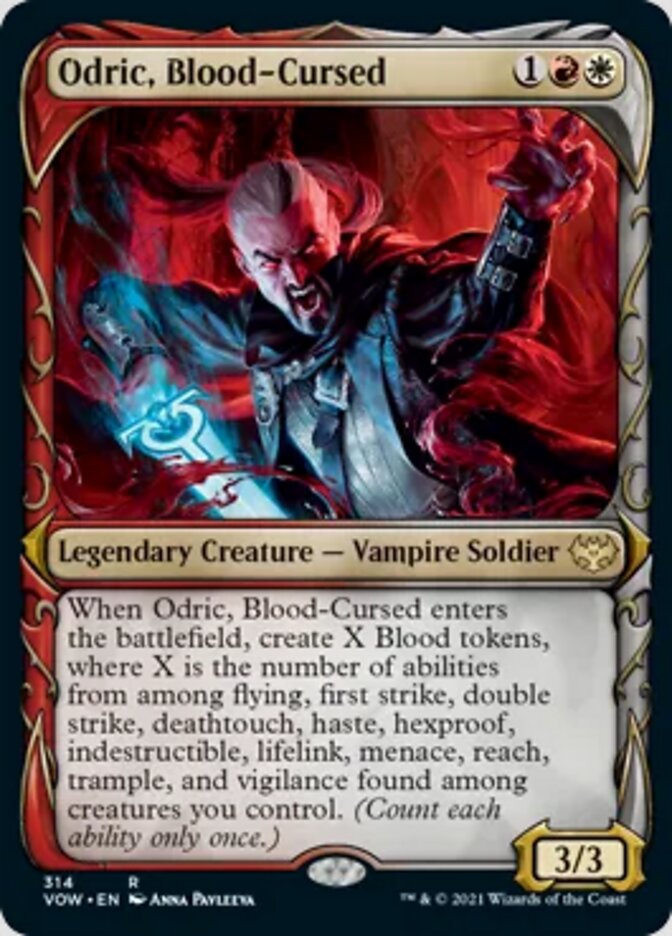 Odric, Blood-Cursed (Showcase Fang Frame) [Innistrad: Crimson Vow] Foil