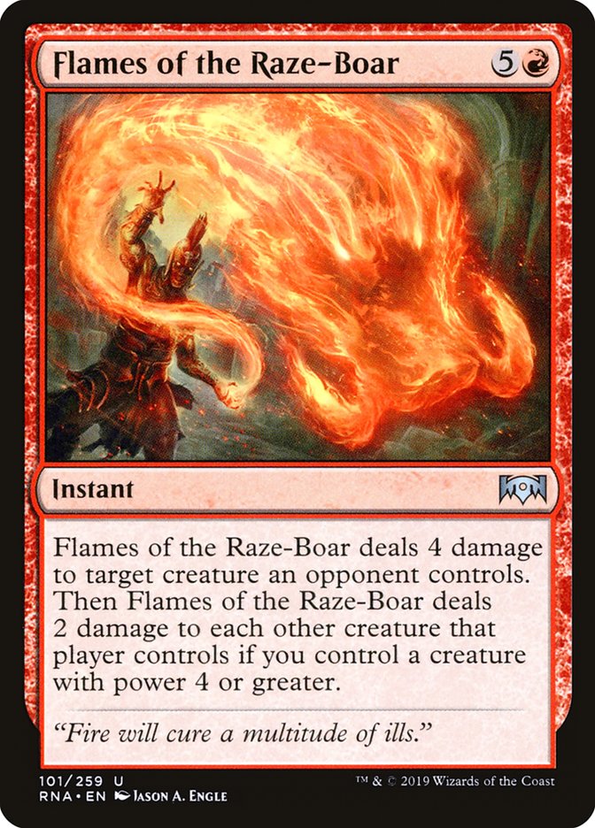 Flames of the Raze-Boar [Ravnica Allegiance] Foil