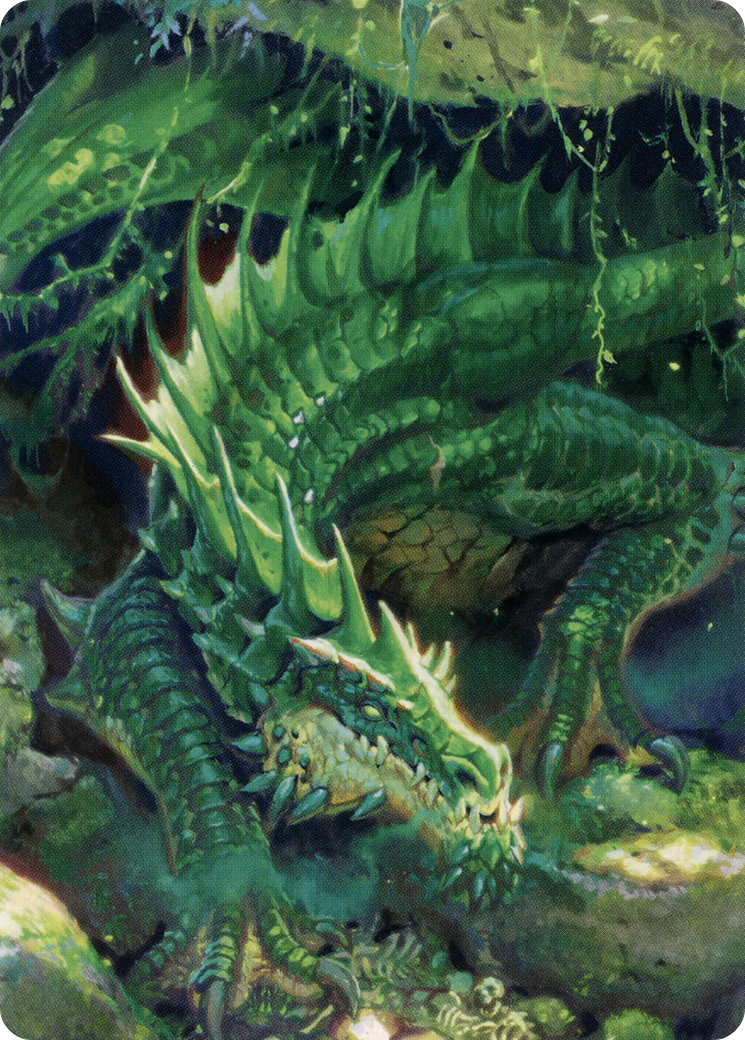 Lurking Green Dragon // Lurking Green Dragon  [Battle for Baldur's Gate Art Series] (Borderless) Foil