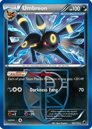 Umbreon (64/116) [Black & White: Plasma Freeze] Reverse Holofoil