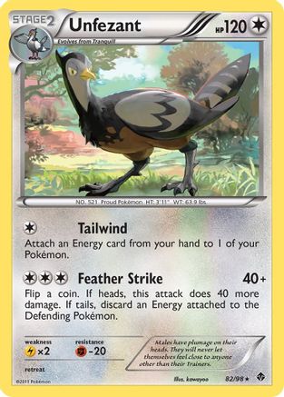 Unfezant (82/98) [Black & White: Emerging Powers] Reverse Holofoil