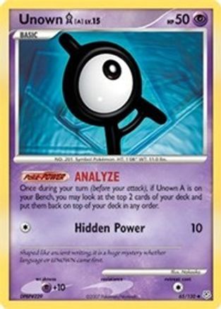 Unown A (65/130) [Diamond & Pearl: Base Set] Reverse Holofoil