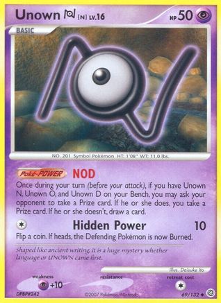 Unown N (69/132) [Diamond & Pearl: Secret Wonders] Reverse Holofoil