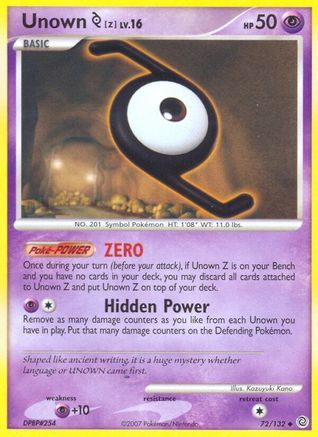 Unown Z (72/132) [Diamond & Pearl: Secret Wonders] Reverse Holofoil