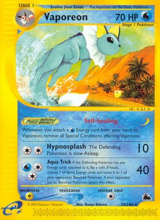 Vaporeon (33/144) [Skyridge] Reverse Holofoil