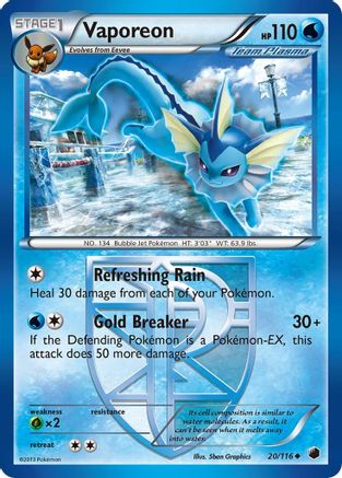 Vaporeon (20/116) [Black & White: Plasma Freeze] Reverse Holofoil