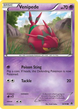 Venipede (38/98) [Black & White: Emerging Powers] Reverse Holofoil