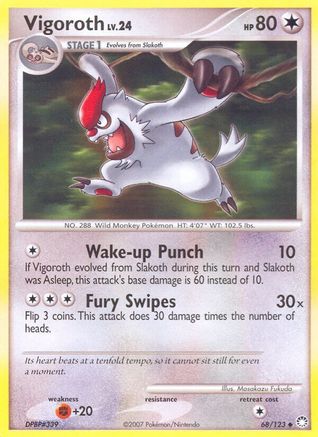 Vigoroth (68/123) [Diamond & Pearl: Mysterious Treasures] Reverse Holofoil