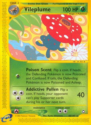 Vileplume (43/147) [Aquapolis] Reverse Holofoil
