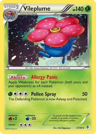 Vileplume (3/149) [Black & White: Boundaries Crossed] Reverse Holofoil