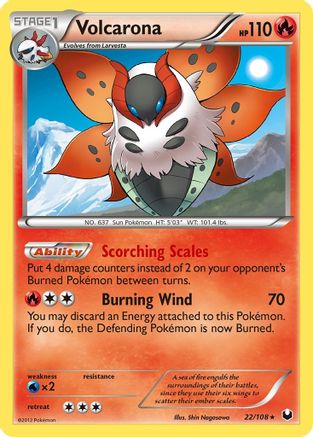 Volcarona (22/108) [Black & White: Dark Explorers] Reverse Holofoil