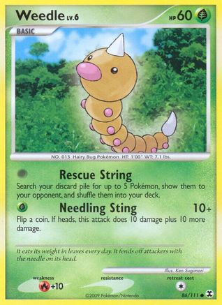 Weedle (86/111) [Platinum: Rising Rivals] Reverse Holofoil