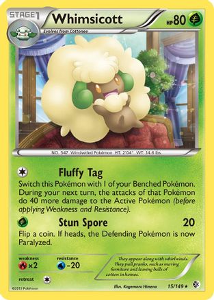 Whimsicott (15/149) [Black & White: Boundaries Crossed] Reverse Holofoil