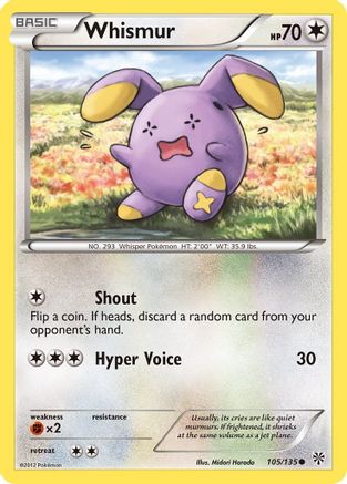 Whismur (105/135) [Black & White: Plasma Storm] Reverse Holofoil