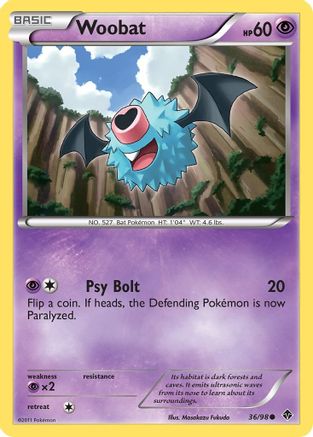 Woobat (36/98) [Black & White: Emerging Powers] Reverse Holofoil
