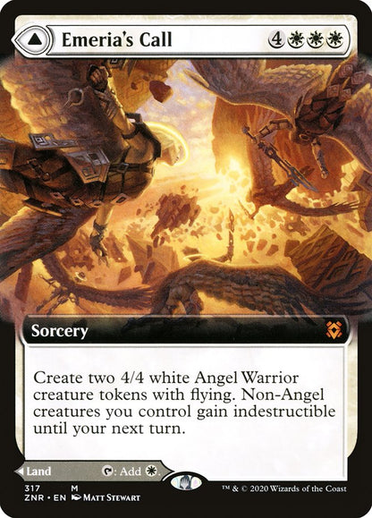Emeria's Call // Emeria, Shattered Skyclave (Extended Art) [Zendikar Rising] Foil