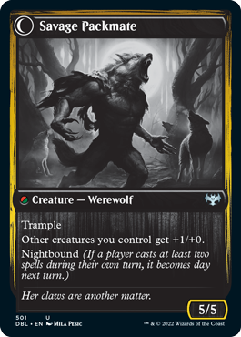 Child of the Pack // Savage Packmate [Innistrad: Double Feature] Foil