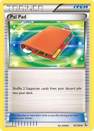 Pal Pad (92/106) [XY: Flashfire] Reverse Holofoil