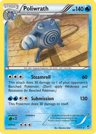 Poliwrath (17/111) [XY: Furious Fists] Reverse Holofoil