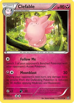 Clefable (71/111) [XY: Furious Fists] Reverse Holofoil