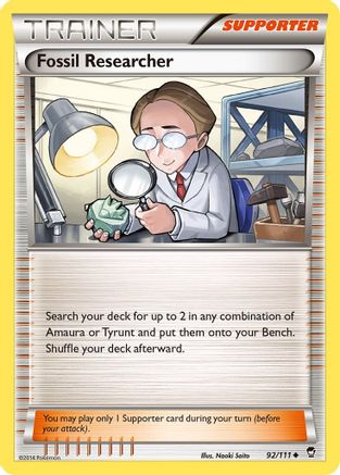 Fossil Researcher (92/111) [XY: Furious Fists] Reverse Holofoil