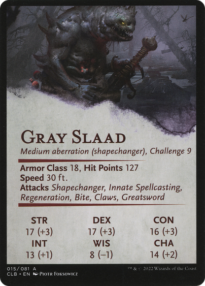 Gray Slaad // Gray Slaad  [Battle for Baldur's Gate Art Series] (Borderless) Foil