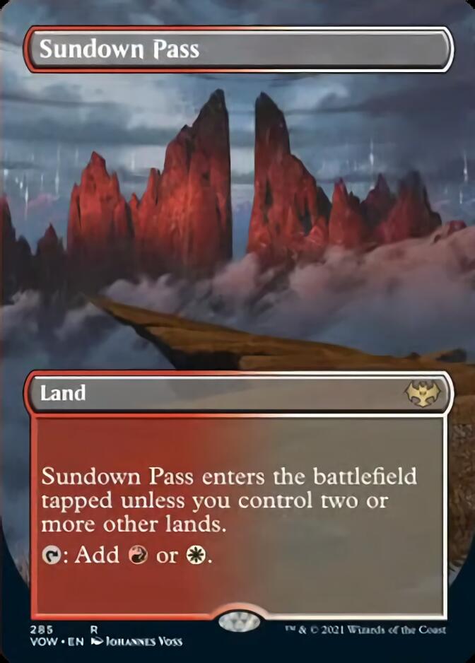 Sundown Pass (Borderless Alternate Art) [Innistrad: Crimson Vow] Foil