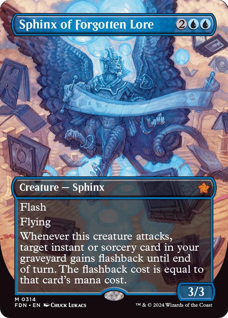Sphinx of Forgotten Lore (Borderless) [Foundations] Foil
