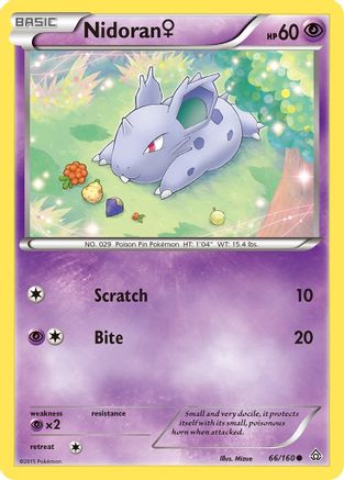 Nidoran (66/160) (Female) [XY: Primal Clash] Reverse Holofoil