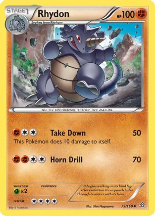 Rhydon (75/160) [XY: Primal Clash] Reverse Holofoil