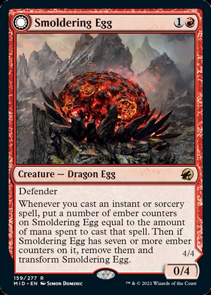 Smoldering Egg // Ashmouth Dragon [Innistrad: Midnight Hunt] Foil