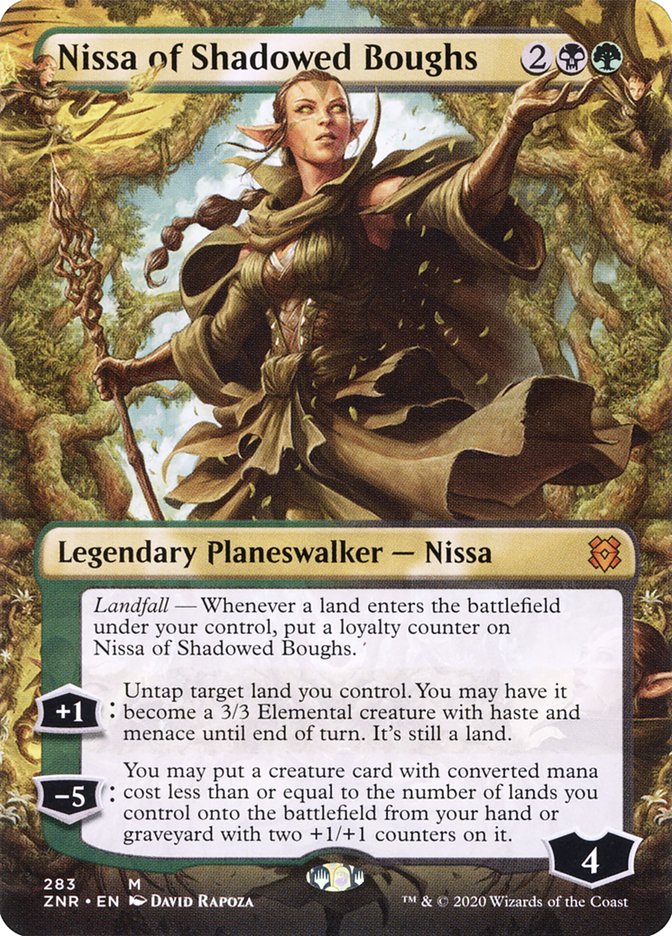 Nissa of Shadowed Boughs (Borderless) [Zendikar Rising] Foil
