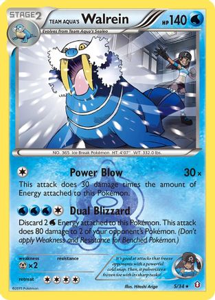 Team Aqua's Walrein (5/34) [XY: Double Crisis] Reverse Holofoil