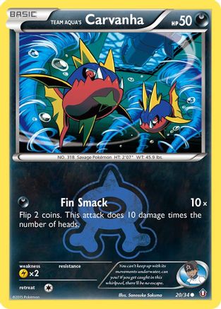 Team Aqua's Carvanha (20/34) [XY: Double Crisis] Reverse Holofoil