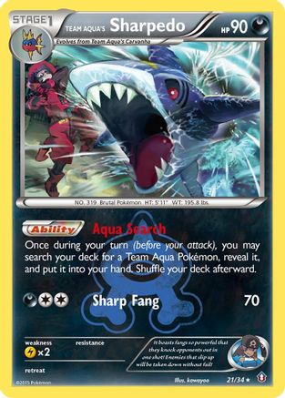 Team Aqua's Sharpedo (21/34) [XY: Double Crisis] Reverse Holofoil