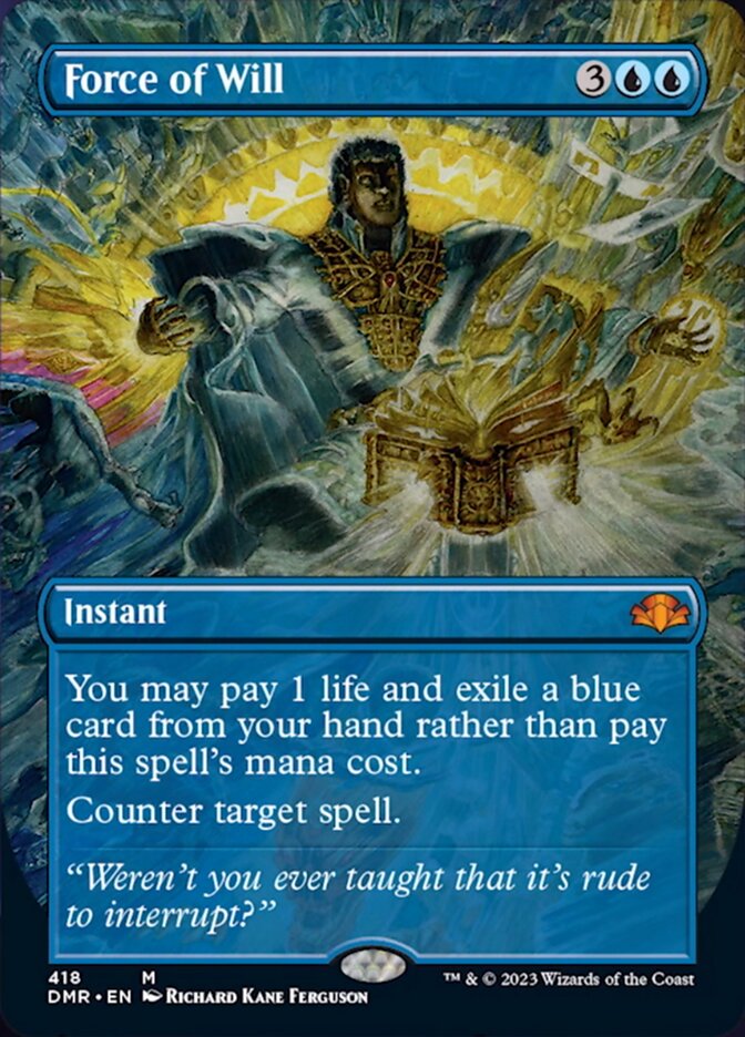 Force of Will (Borderless Alternate Art) [Dominaria Remastered] Foil